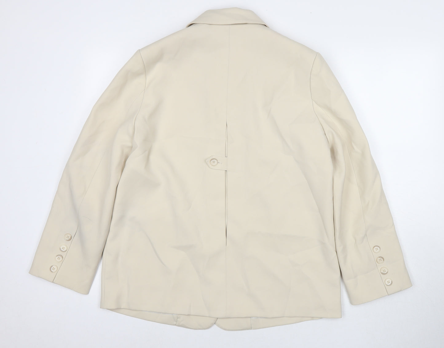 Cocomiricle Womens Beige Jacket Blazer Size L Button