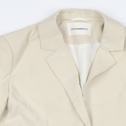 Cocomiricle Womens Beige Jacket Blazer Size L Button