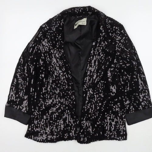 Amour Womens Black Jacket Blazer Size 10 - Sequin Detail