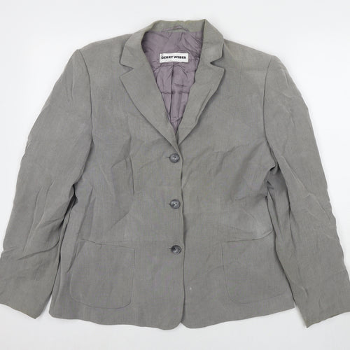 Gerry Weber Womens Grey Jacket Blazer Size 14 Button