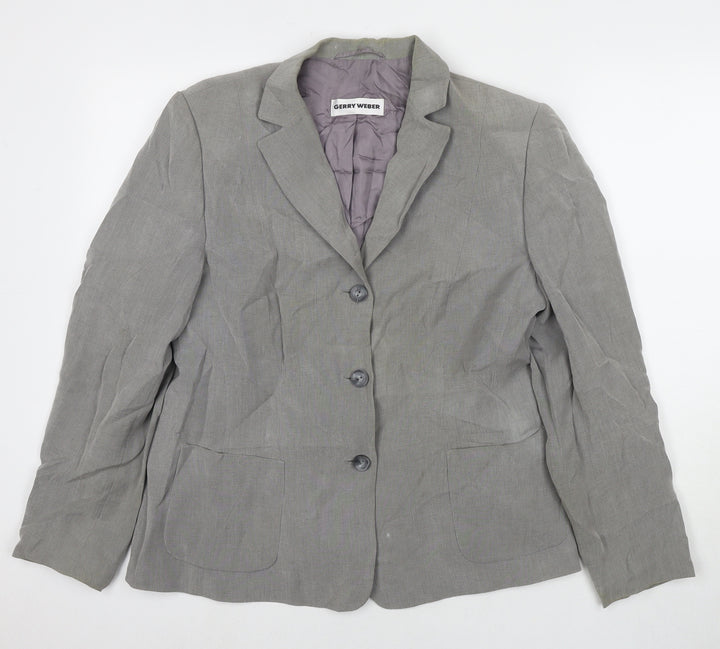 Gerry Weber Womens Grey Jacket Blazer Size 14 Button