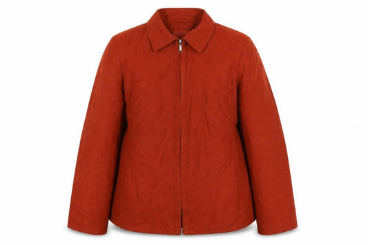 Front view of C&A women’s brown jacket, size UK 18, zip