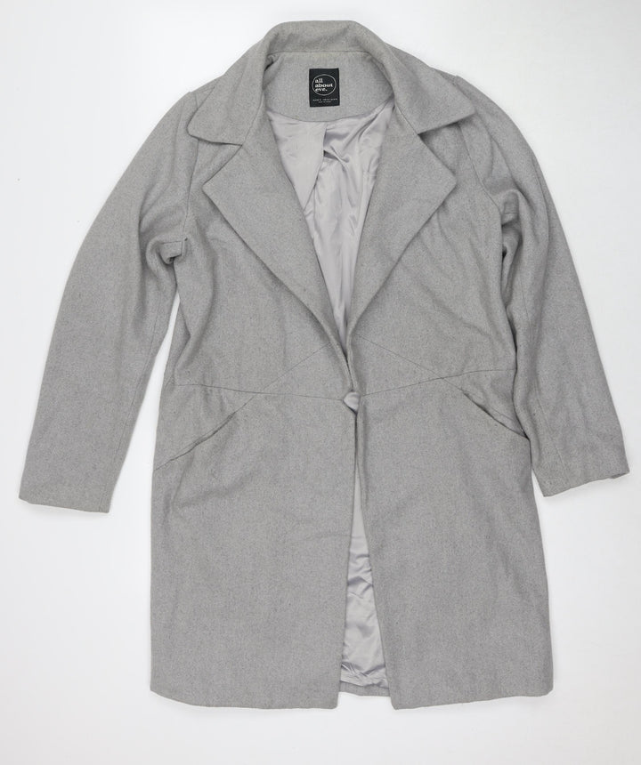 All About Eve Womens Grey Overcoat Coat Size 12