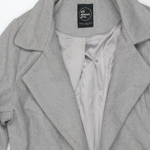 All About Eve Womens Grey Overcoat Coat Size 12