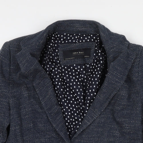 Zara Womens Blue Jacket Blazer Size M Button