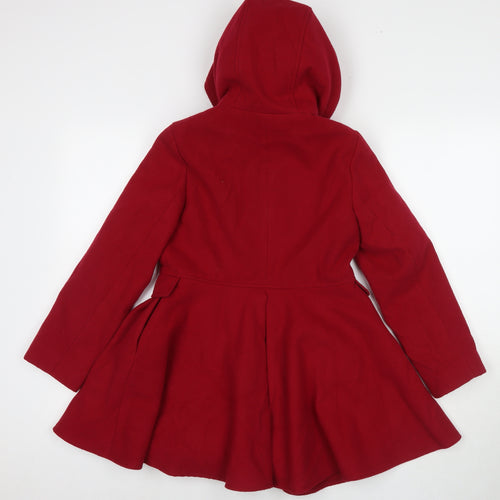 Monsoon Girls Red Pea Coat Coat Size 8-9 Years Pullover