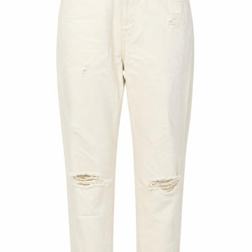 Denim & Co. Womens Beige Cotton Mom Jeans Size 6 L24 in Regular Button