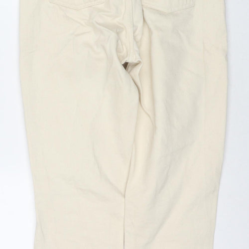 Denim & Co. Womens Beige Cotton Mom Jeans Size 6 L24 in Regular Button
