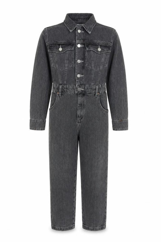 Zara Girls Grey Cotton Jumpsuit One-Piece Size 10 Years L21 in Zip
