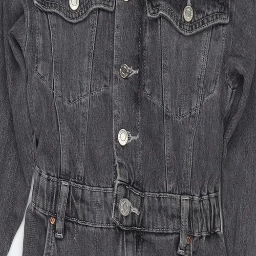 Zara Girls Grey Cotton Jumpsuit One-Piece Size 10 Years L21 in Zip