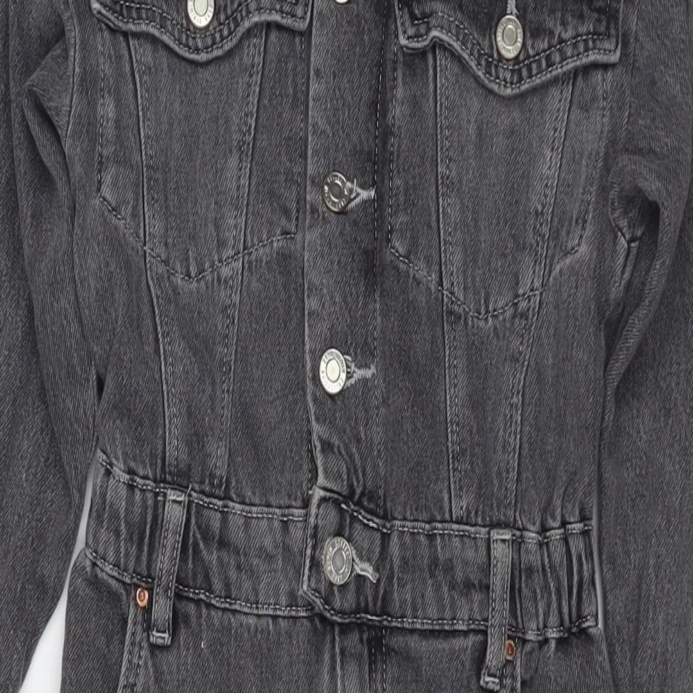 Zara Girls Grey Cotton Jumpsuit One-Piece Size 10 Years L21 in Zip