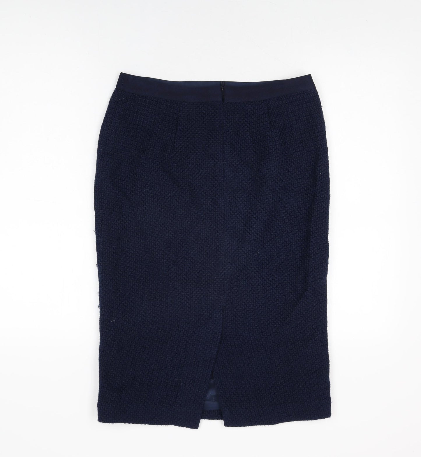 Boden Womens Blue Wool Straight & Pencil Skirt Size 10 Zip