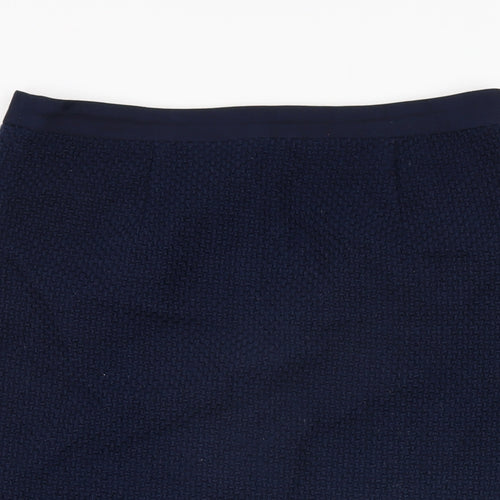 Boden Womens Blue Wool Straight & Pencil Skirt Size 10 Zip
