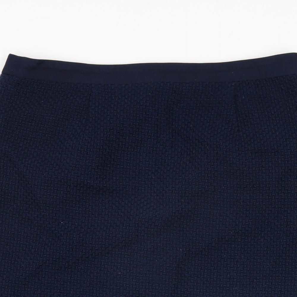 Boden Womens Blue Wool Straight & Pencil Skirt Size 10 Zip