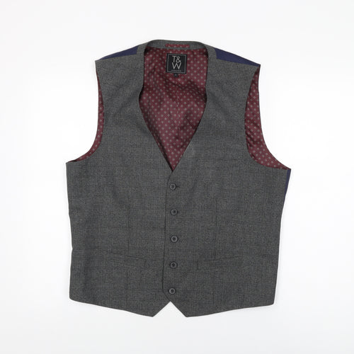 Taylor & Wright Mens Grey Polyester Jacket Suit Waistcoat Size L Regular