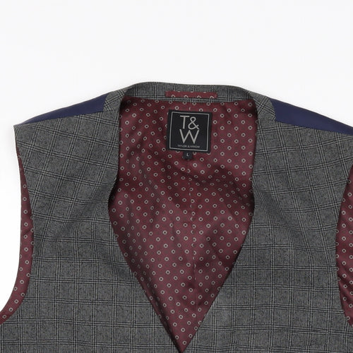 Taylor & Wright Mens Grey Polyester Jacket Suit Waistcoat Size L Regular