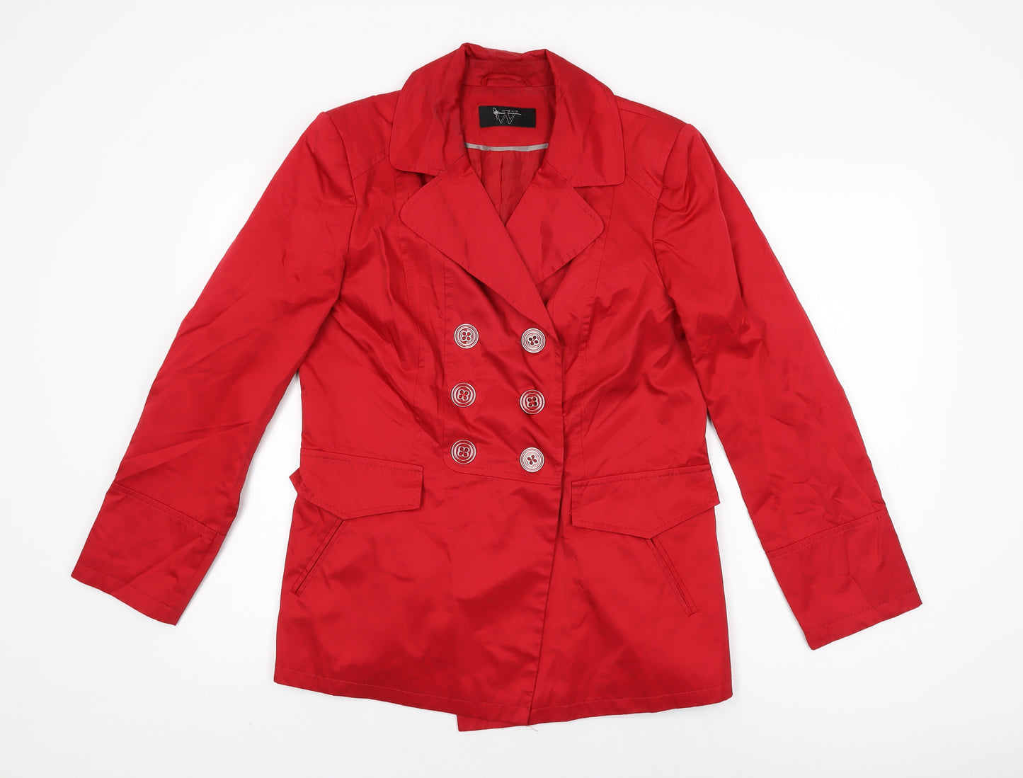 BHS Womens Red Jacket Coat Size 14 Button