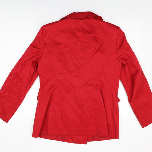 BHS Womens Red Jacket Coat Size 14 Button