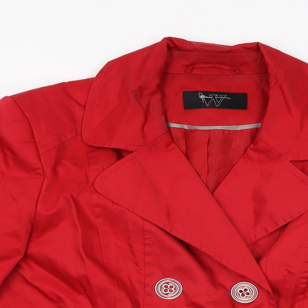 BHS Womens Red Jacket Coat Size 14 Button