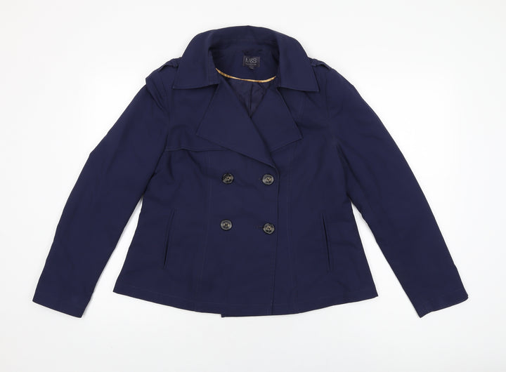 Marks and Spencer Womens Blue Jacket Coat Size 12 Button