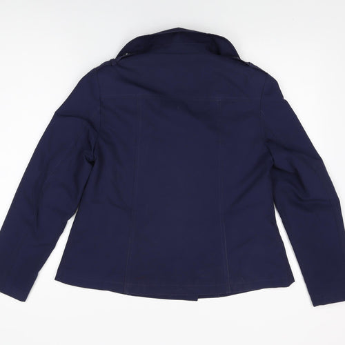 Marks and Spencer Womens Blue Jacket Coat Size 12 Button