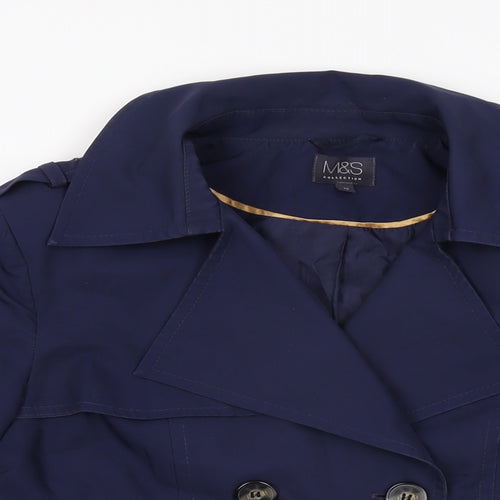Marks and Spencer Womens Blue Jacket Coat Size 12 Button