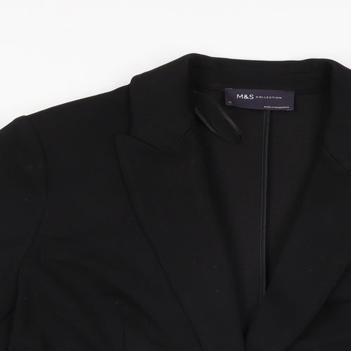 Marks and Spencer Womens Black Jacket Blazer Size 12 Button
