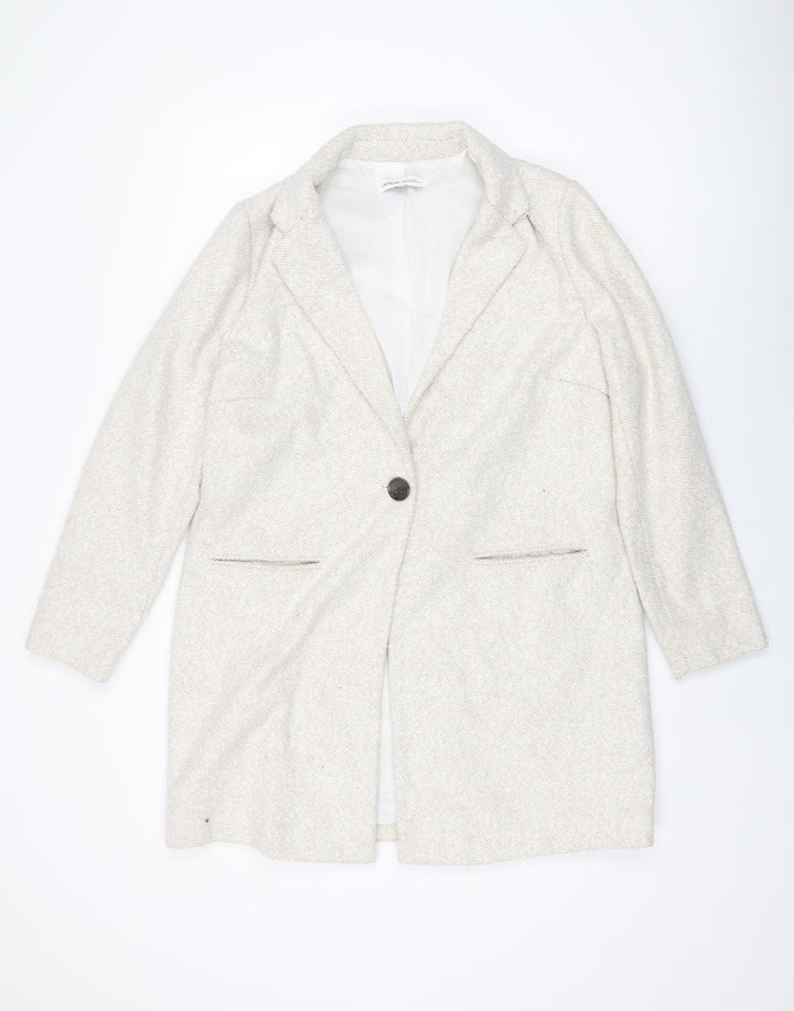 Capsule Womens Beige Overcoat Coat Size 14 Button