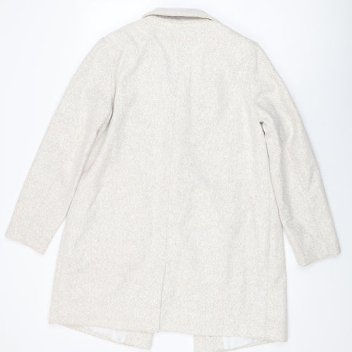 Capsule Womens Beige Overcoat Coat Size 14 Button