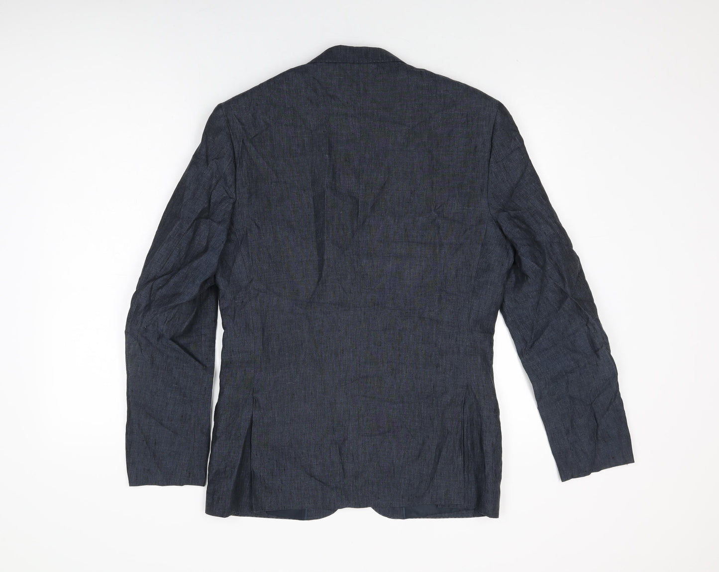 H&M Mens Blue Polyester Jacket Suit Jacket Size 36 Regular