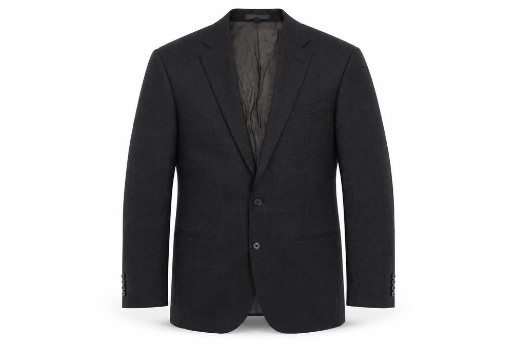Front view of Marks & Spencer men’s black wool jacket suit jacket, size 40, regular