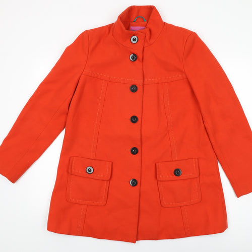 NEXT Womens Red Overcoat Coat Size 14 Button