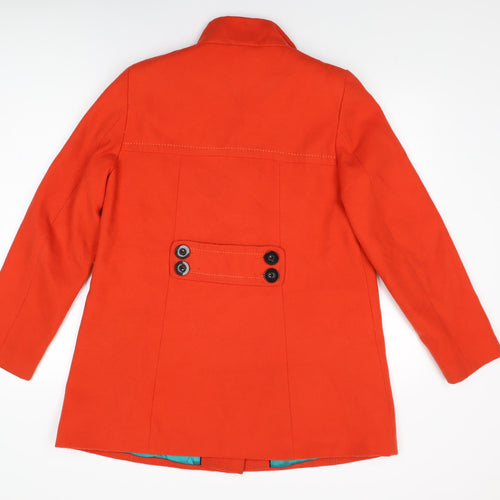 NEXT Womens Red Overcoat Coat Size 14 Button