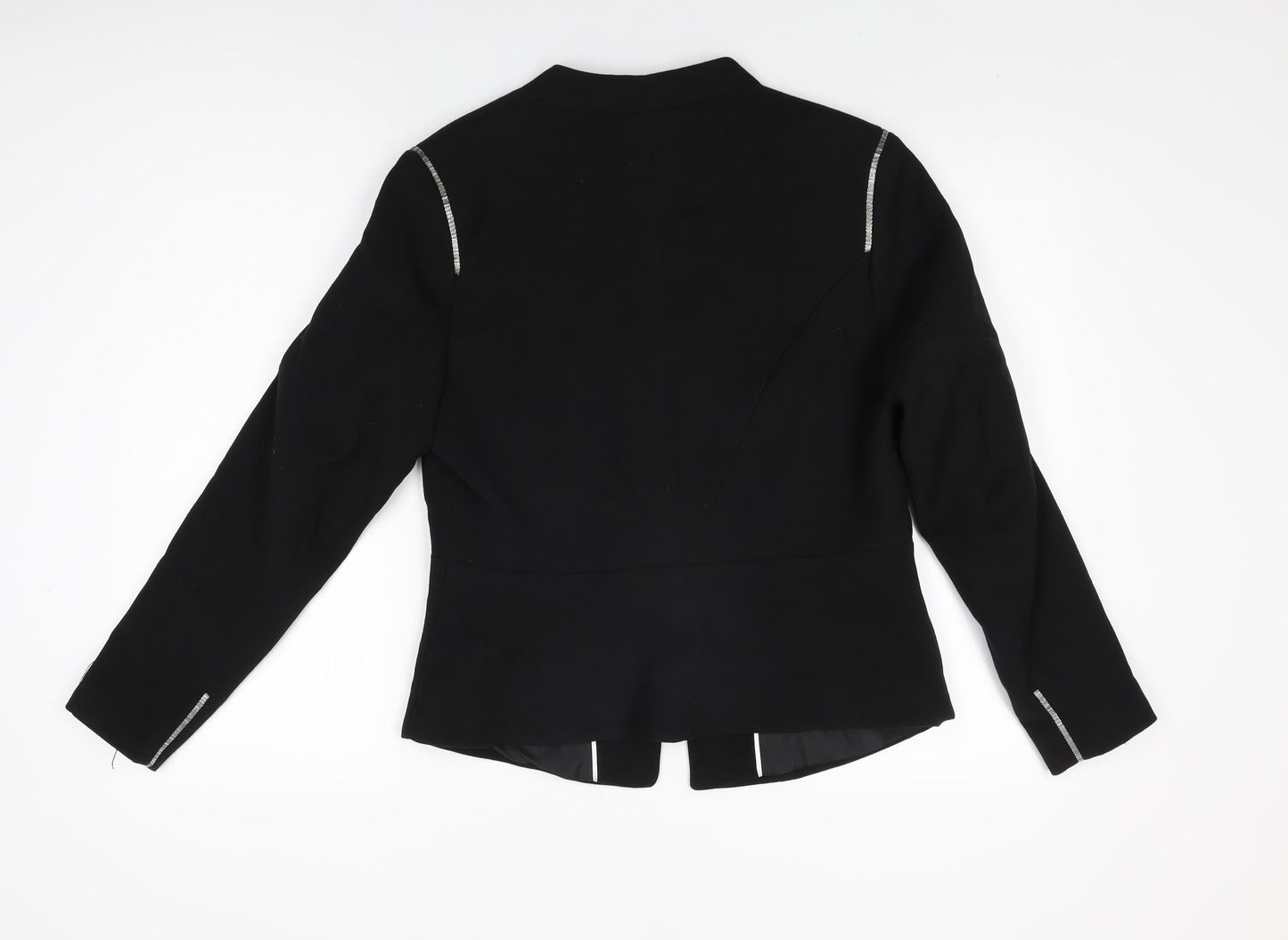 H&M Womens Black Jacket Blazer Size 14 Snap