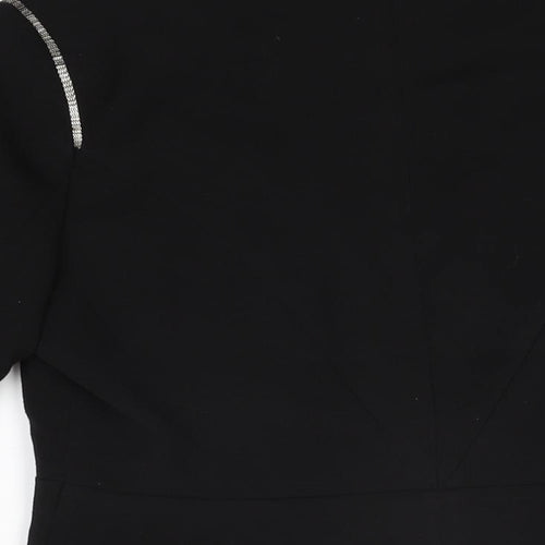 H&M Womens Black Jacket Blazer Size 14 Snap
