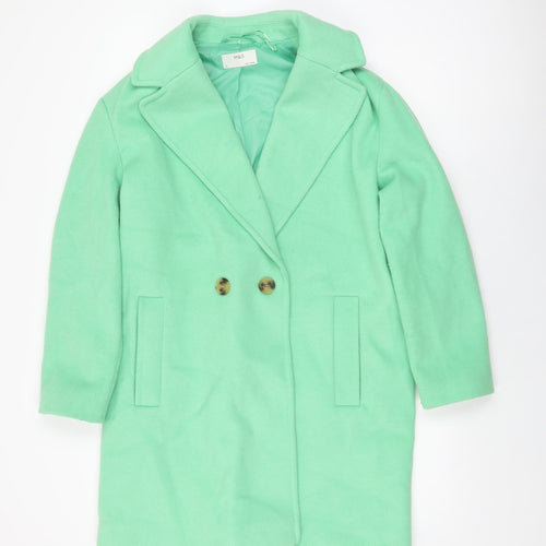 Marks and Spencer Womens Green Overcoat Coat Size 12 Button
