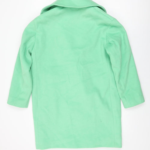 Marks and Spencer Womens Green Overcoat Coat Size 12 Button