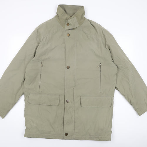Jupiter Mens Green Overcoat Coat Size 48 Zip
