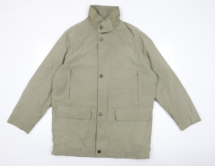 Jupiter Mens Green Overcoat Coat Size 48 Zip