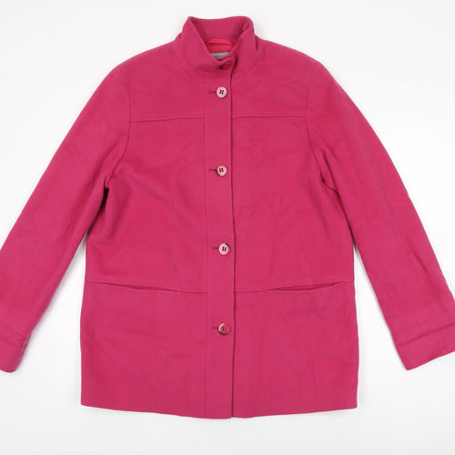Marks and Spencer Womens Pink Overcoat Coat Size 14 Button