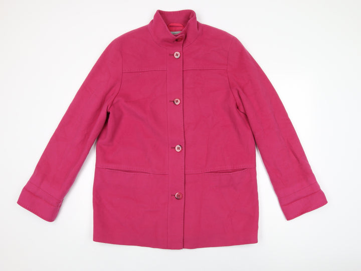 Marks and Spencer Womens Pink Overcoat Coat Size 14 Button