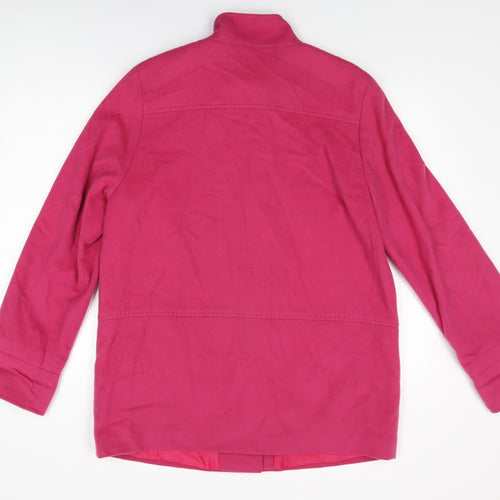 Marks and Spencer Womens Pink Overcoat Coat Size 14 Button