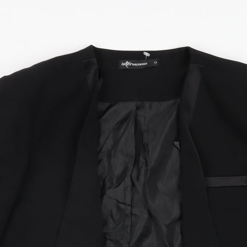 Internacionale Womens Black Jacket Blazer Size 12