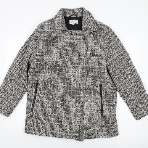 NEXT Womens Grey Overcoat Coat Size 14 Zip