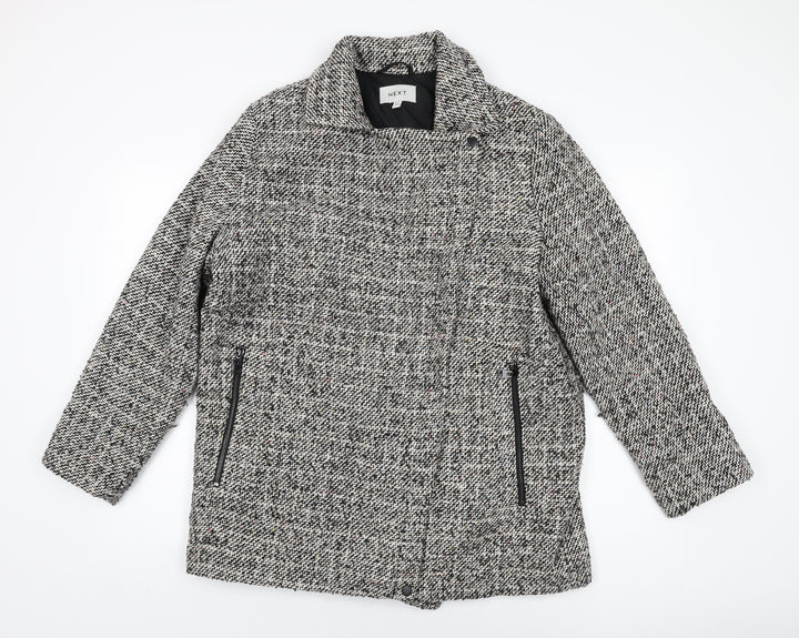 NEXT Womens Grey Overcoat Coat Size 14 Zip