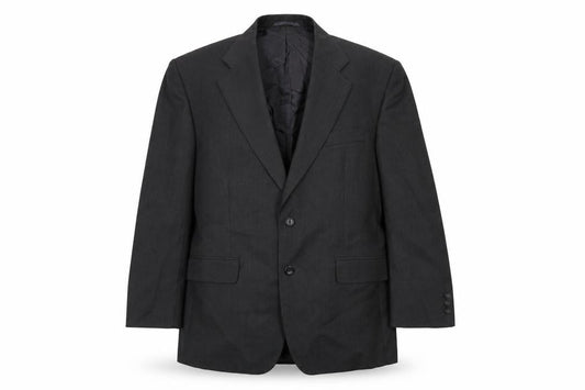 Front view of Scott International men’s black polyester jacket suit jacket, size 42, regular