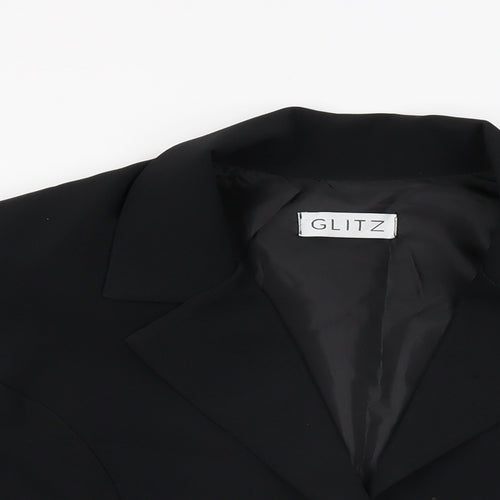 Glitz Womens Black Jacket Blazer Size 18 Button