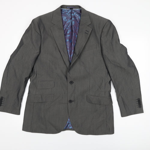 Jacamo Mens Grey Polyester Jacket Suit Jacket Size 40 Regular