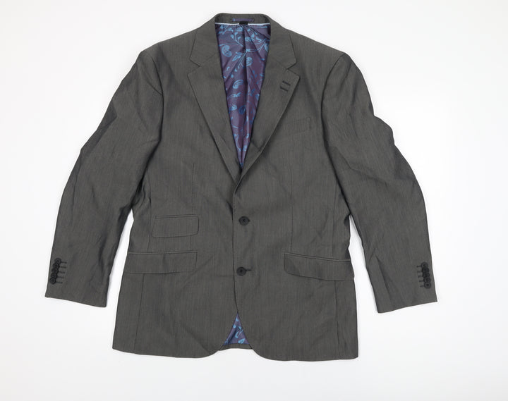 Jacamo Mens Grey Polyester Jacket Suit Jacket Size 40 Regular