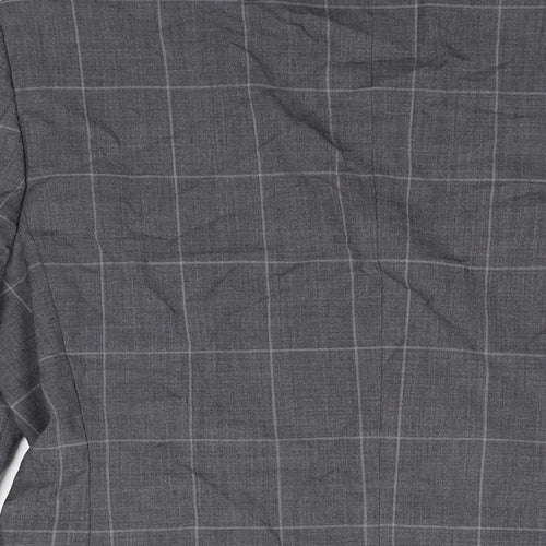 Moss Bros Mens Grey Plaid Wool Jacket Suit Jacket Size 40 Regular